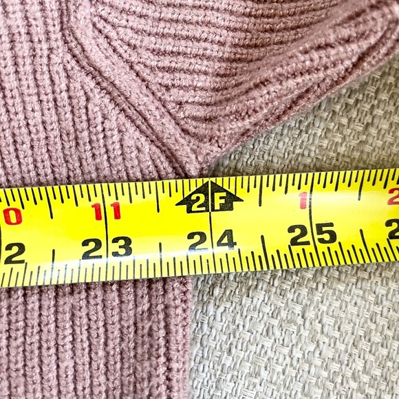 Free People Sweater Women’s Small Cozy Turtleneck Mauve Pink Oversized - Picture 6 of 7